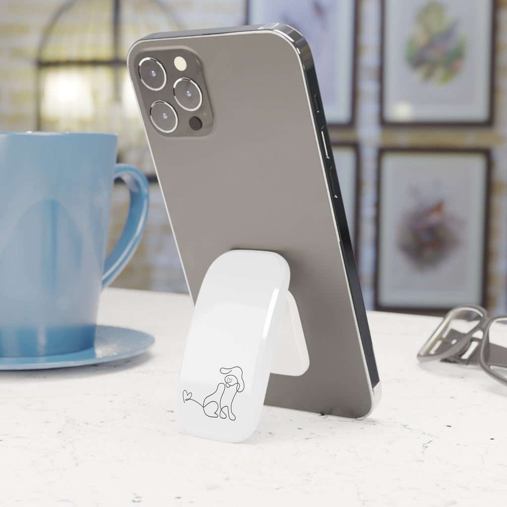 Phone Grip — Minimal Line Dog Click-On Stand