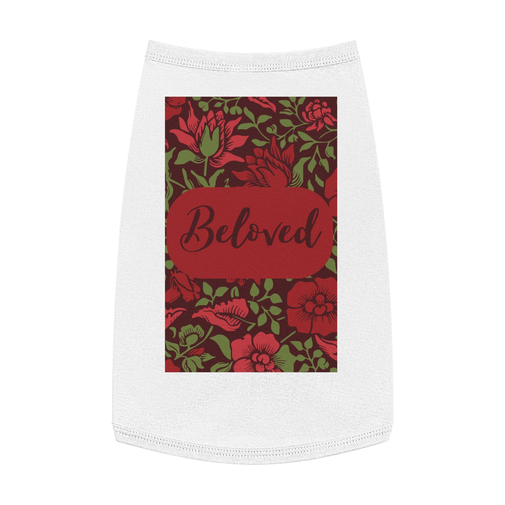 Beloved Floral Pet Tank Top — Red Rose Dog Shirt