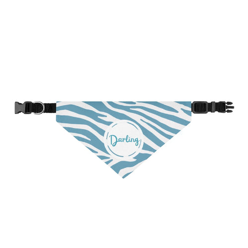 Blue Zebra "Darling"-Clip-On Bandana  - Every Purchase Helps Rescue Dogs