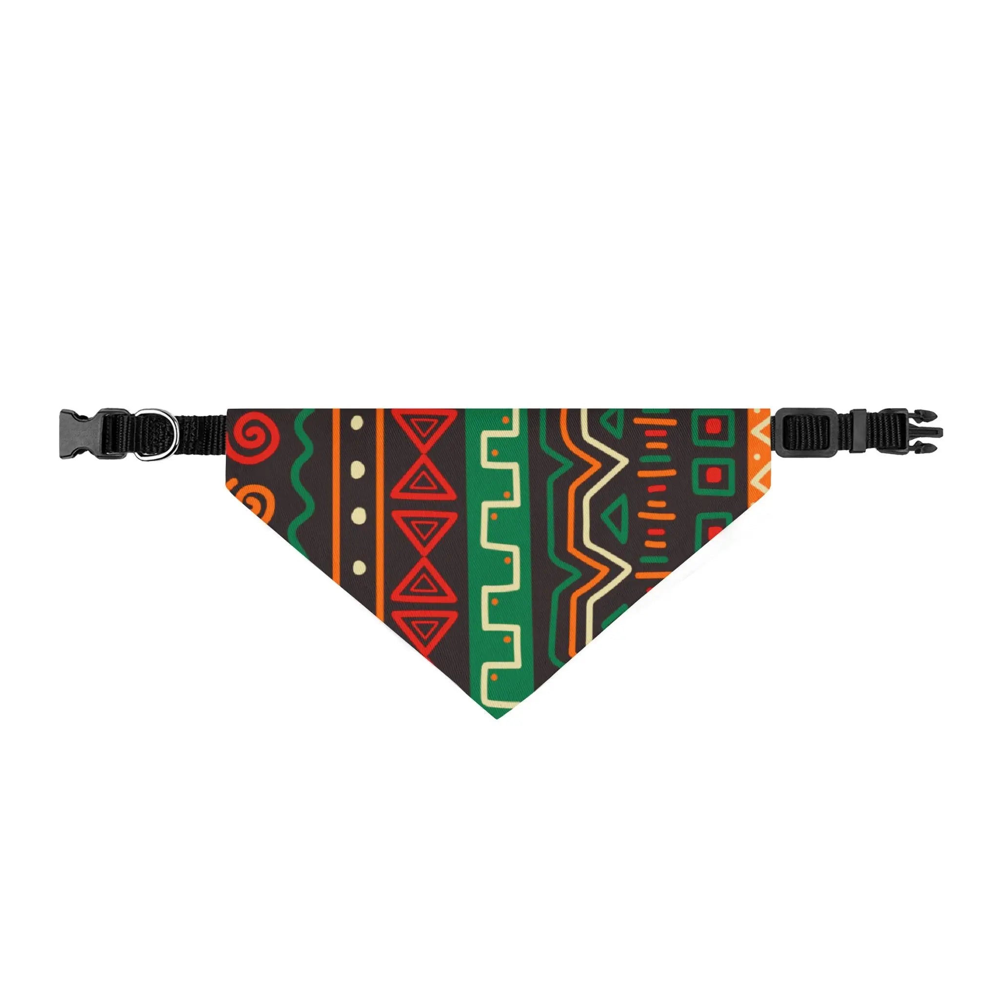 Tribal Geo Clip-On Pet Bandana — Bold African-Inspired Pattern for Dogs
