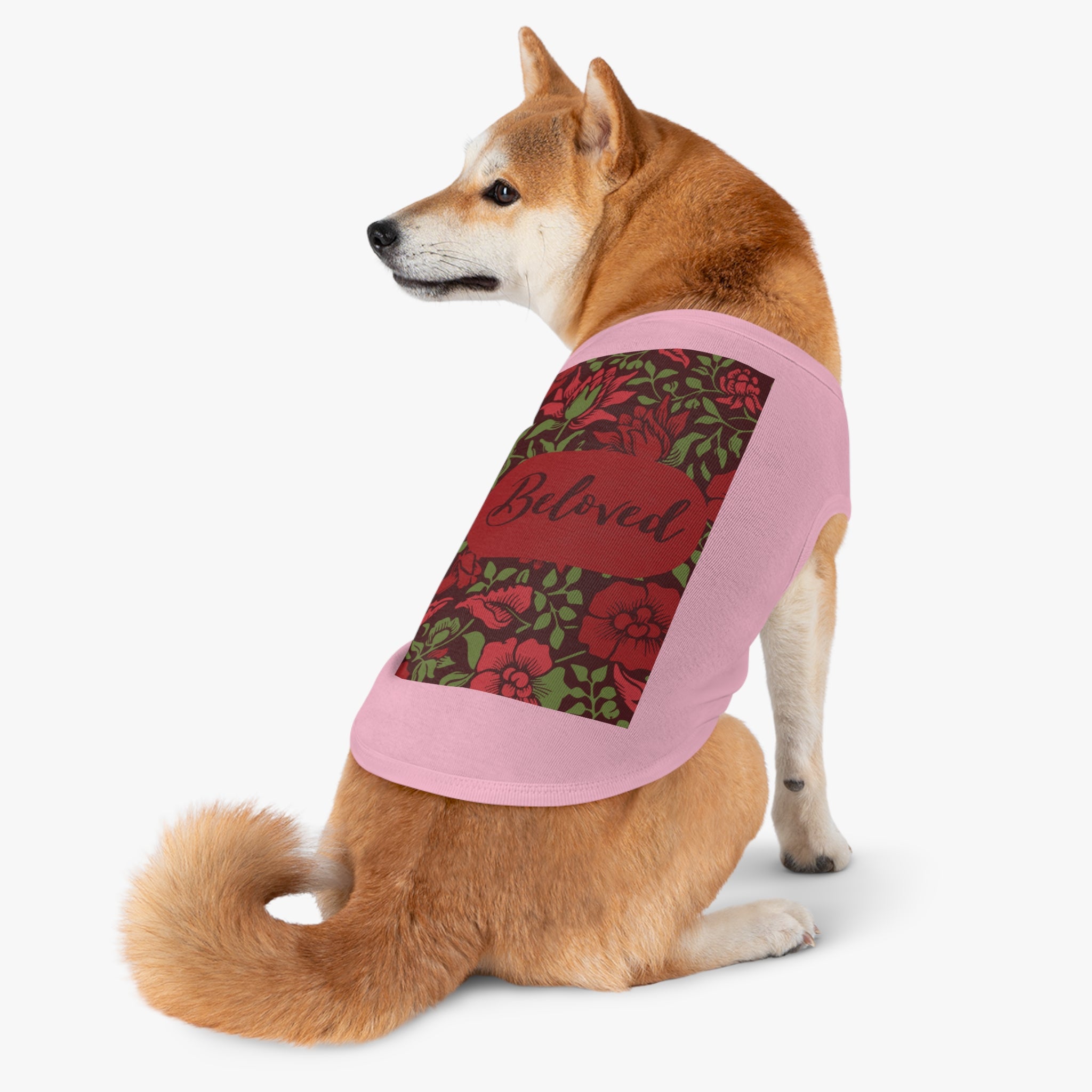 Beloved Floral Pet Tank Top — Red Rose Dog Shirt