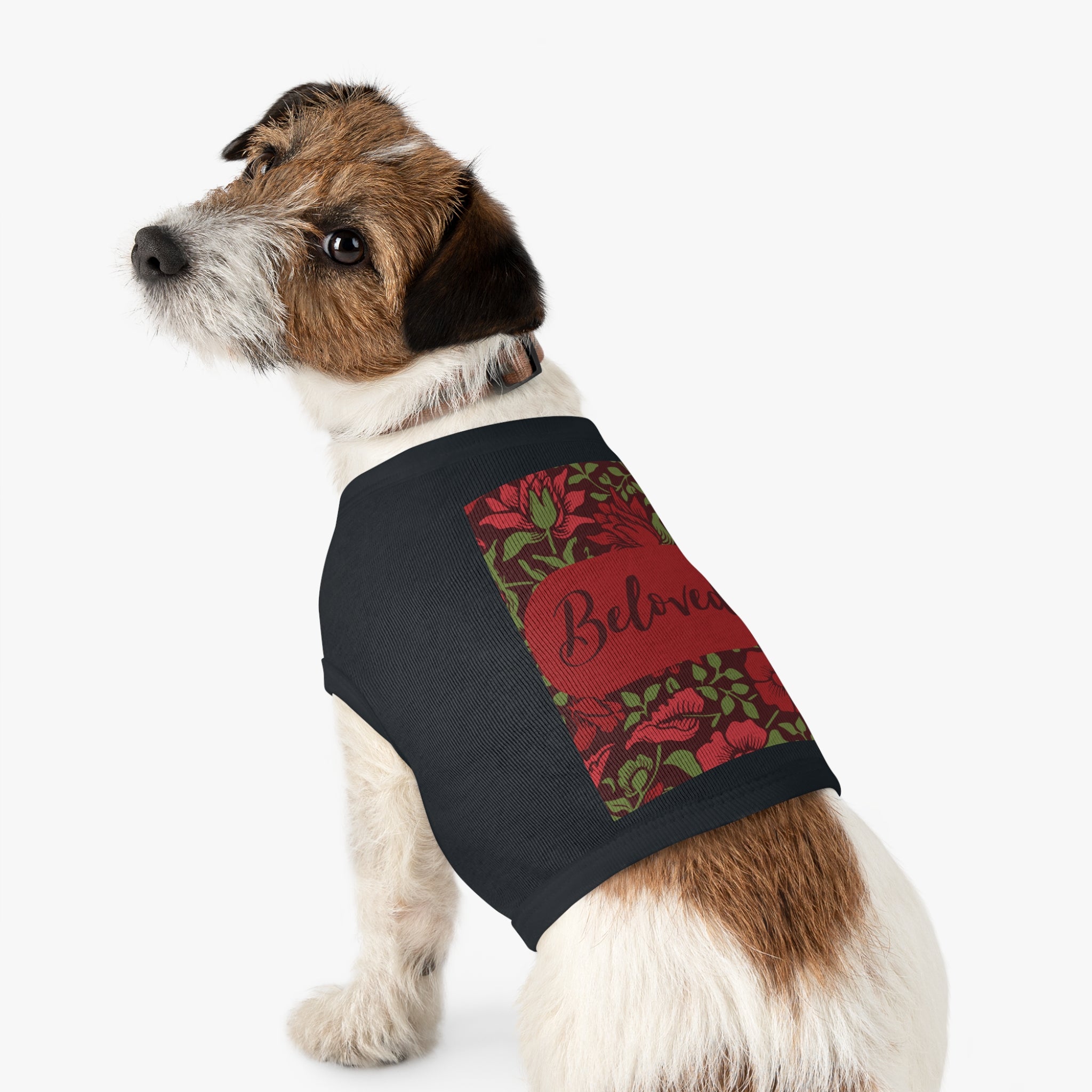 Beloved Floral Pet Tank Top — Red Rose Dog Shirt