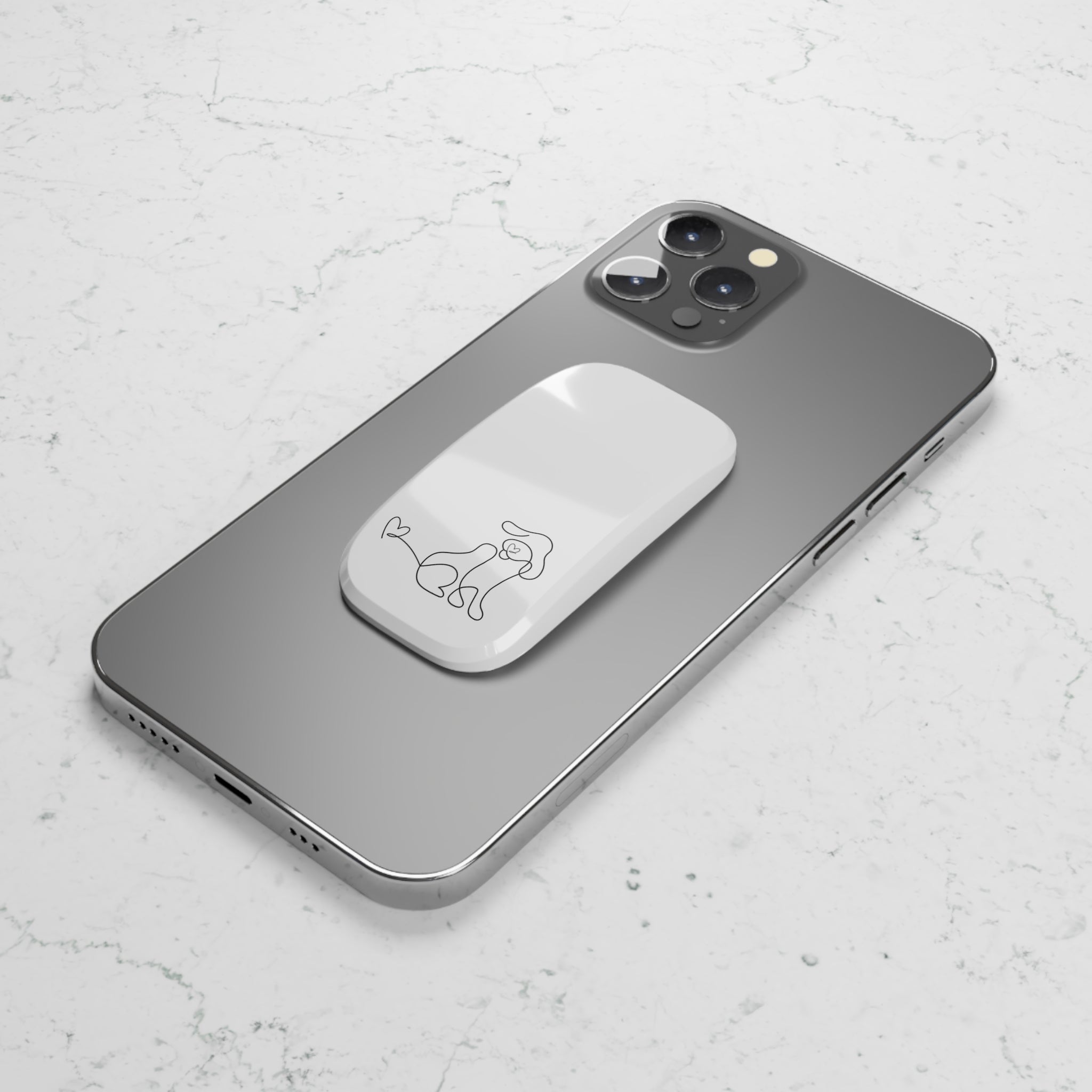 Phone Grip — Minimal Line Dog Click-On Stand
