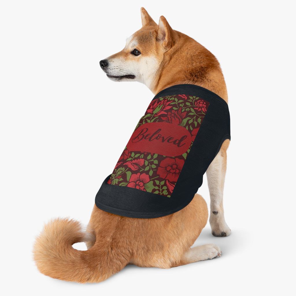 Beloved Floral Pet Tank Top — Red Rose Dog Shirt