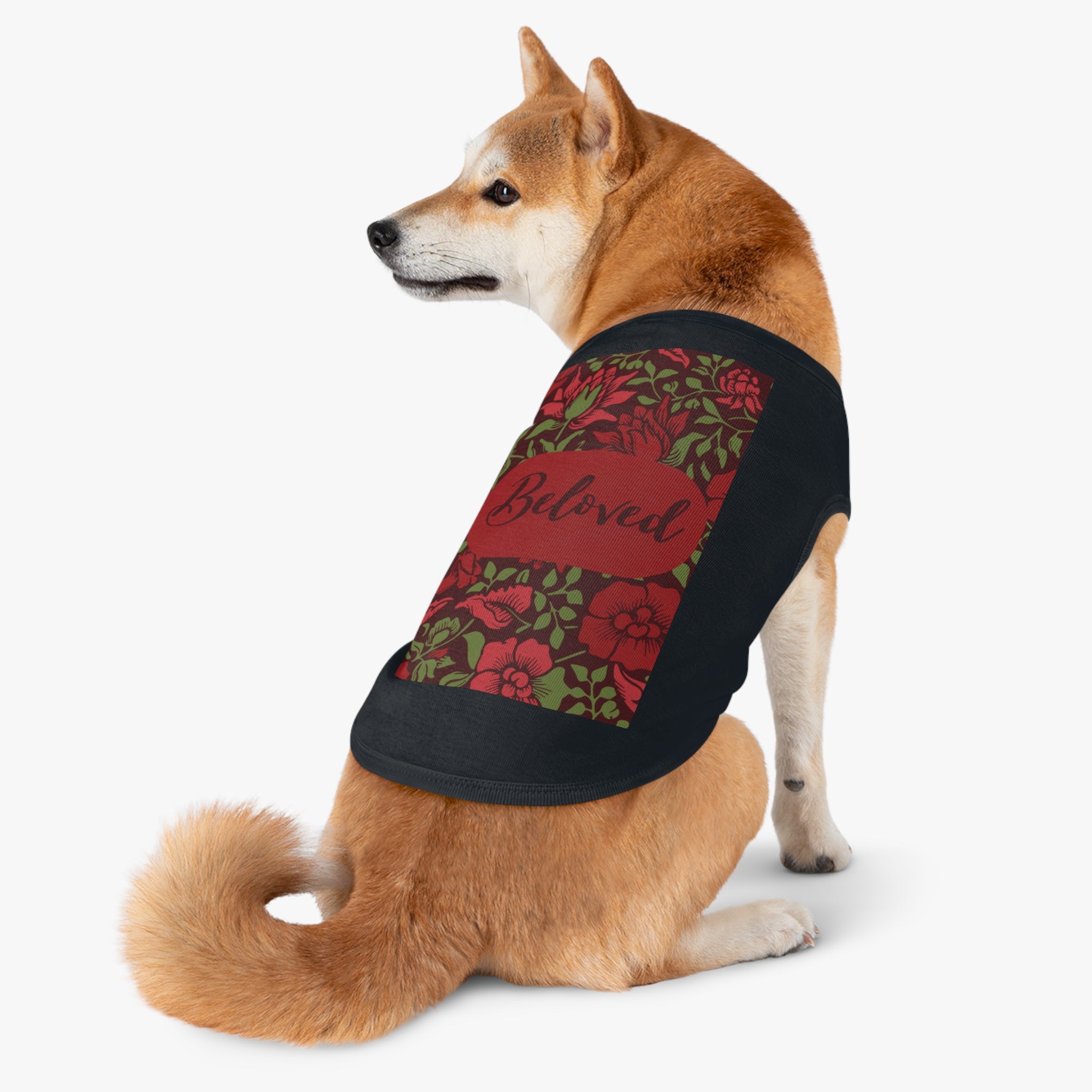 Beloved Floral Pet Tank Top — Red Rose Dog Shirt