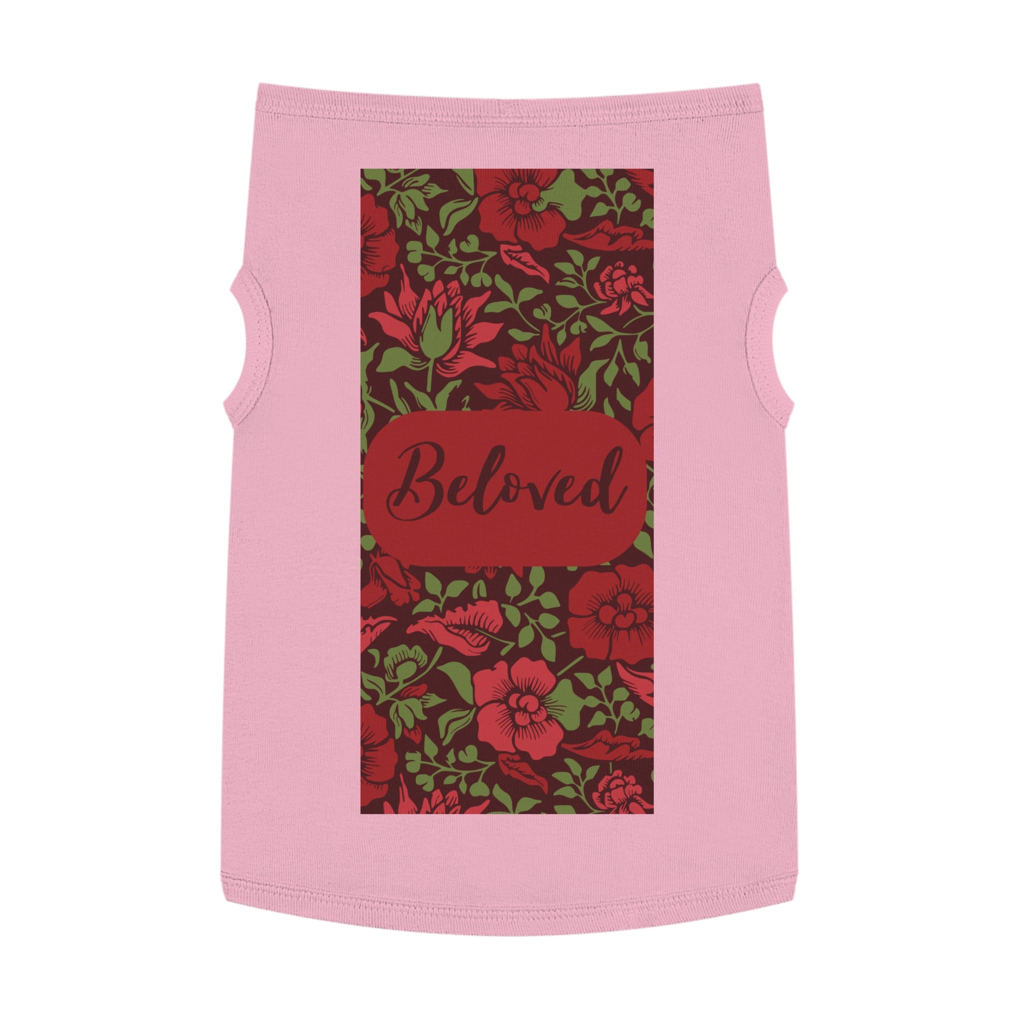 Beloved Floral Pet Tank Top — Red Rose Dog Shirt