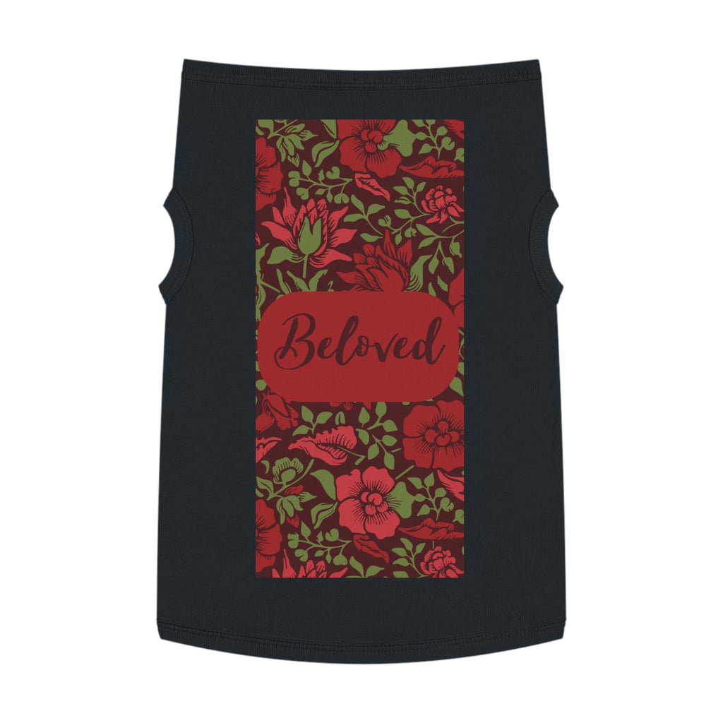 Beloved Floral Pet Tank Top — Red Rose Dog Shirt
