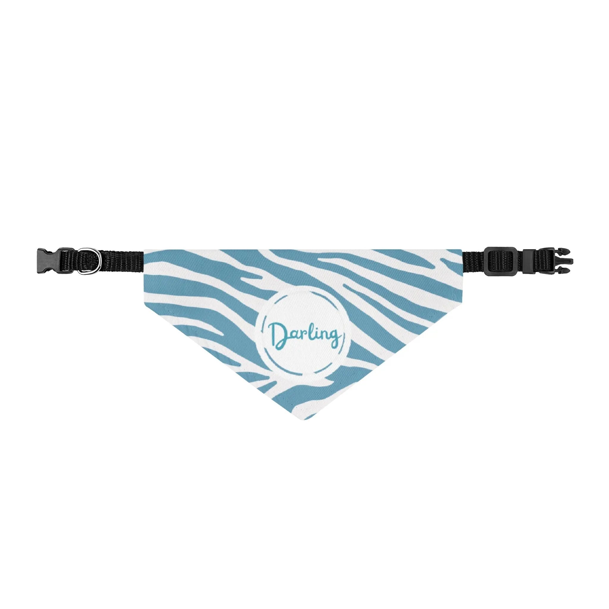 Blue Zebra "Darling"-Clip-On Bandana  - Every Purchase Helps Rescue Dogs