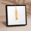 Pet's Name & Paw Print Vertical Bar Keychain